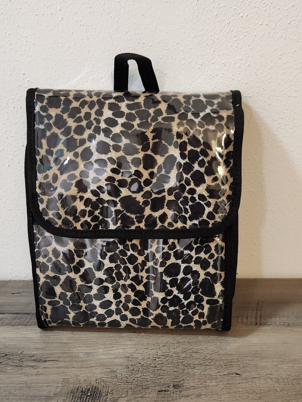 Travelon Leopard Print Travel Pouch Bag - Black & Cream NWOT